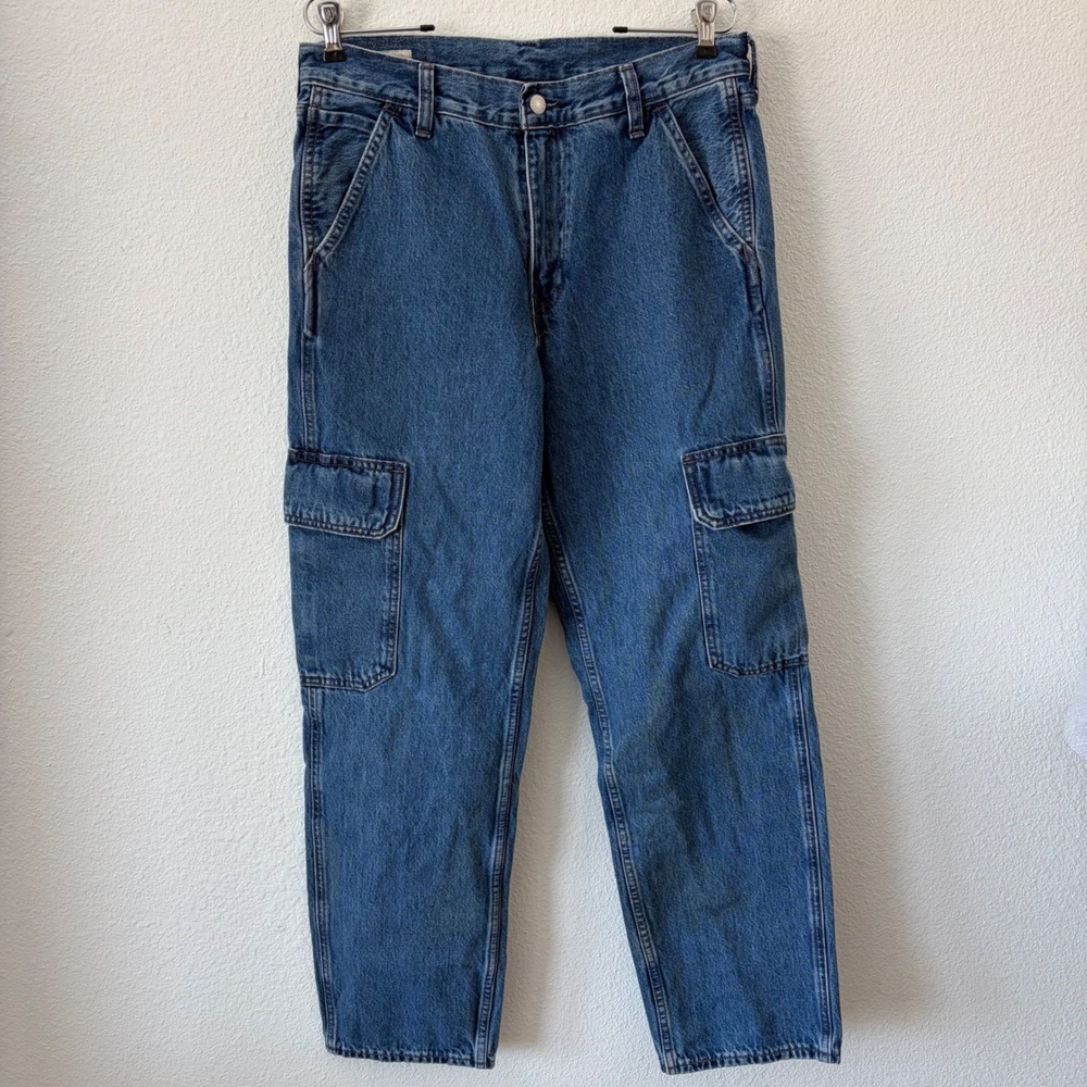 Levi's 568 Loose Carpenter Jeans Mens 30x32 Blue Denim Utility Cargo Pants